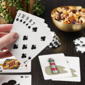 Rode en Witte Vuurtoren Nautilus Kust Pokerkaarten (Insitu)