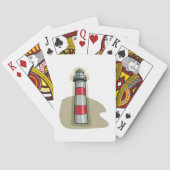 Rode en Witte Vuurtoren Nautilus Kust Pokerkaarten (Achterkant)