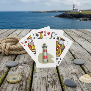 Rode en Witte Vuurtoren Nautilus Kust Pokerkaarten