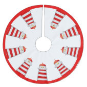 Rode en witte vuurtoren op wit kerstboom rok (Voorkant)