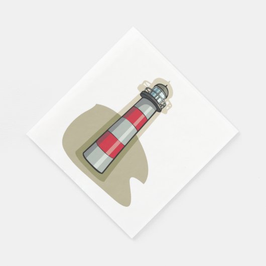 Rode en witte vuurtoren servet (Hoek)