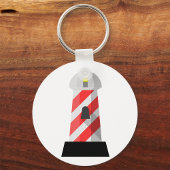 Rode en witte vuurtoren Sleutelhanger