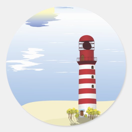 Rode en witte vuurtoren Stickers (Voorkant)