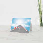 Rode en witte wegbarrière blokkeert toegang bedankkaart (Voorkant)