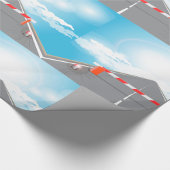 Rode en witte wegbarrière blokkeert toegang cadeaupapier