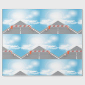 Rode en witte wegbarrière blokkeert toegang cadeaupapier (Vlak)