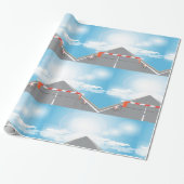 Rode en witte wegbarrière blokkeert toegang cadeaupapier (Uitgerold)