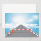 Rode en witte wegbarrière blokkeert toegang kaart (Voorkant / Achterkant)