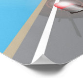 Rode en witte wegbarrière blokkeert toegang poster (Hoek)