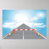 Rode en witte wegbarrière blokkeert toegang poster (Voorkant)