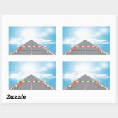 Rode en witte wegbarrière blokkeert toegang rechthoekige sticker (Vel)