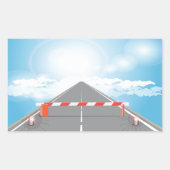 Rode en witte wegbarrière blokkeert toegang rechthoekige sticker (Voorkant)