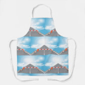 Rode en witte wegbarrière blokkeert toegang schort (Voorkant)