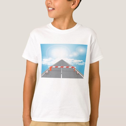 Rode en witte wegbarrière blokkeert toegang t-shirt (Voorkant)