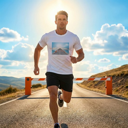 Rode en witte wegbarrière blokkeert toegang t-shirt