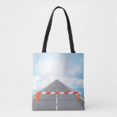 Rode en witte wegbarrière blokkeert toegang tote bag (Voorkant)