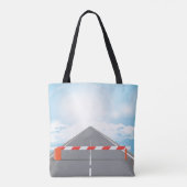 Rode en witte wegbarrière blokkeert toegang tote bag (Achterkant)