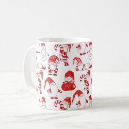 Rode en Witte Whimsical Kerstkabouter Koffiemok