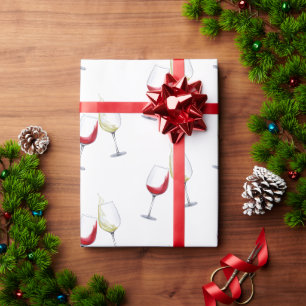 Rode en witte wijnglazen cadeaupapier