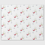 Rode en witte wijnglazen cadeaupapier (Vlak)