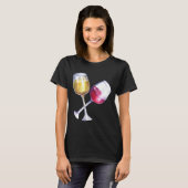 Rode en witte wijnglazen t-shirt (Voorkant volledig)