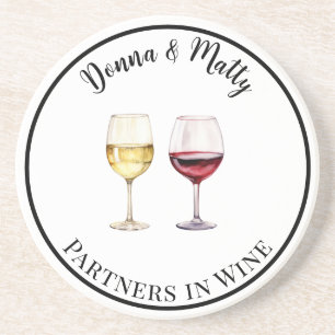 Rode en Witte Wijnpartners in Wijn Drinken Zandsteen Onderzetter
