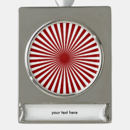 Rode en Witte Windmolen Verzilverd Banner Ornament