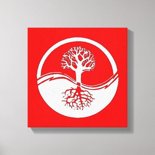 Rode en witte yin en yang canvas afdruk (Voorkant)