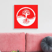 Rode en witte yin en yang canvas afdruk (Insitu (Woonkamer))
