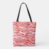 Rode en Witte Zebra Tote Bag (Achterkant)