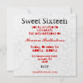 Rode en witte  zoete zestien uitnodigingen (Achterkant)