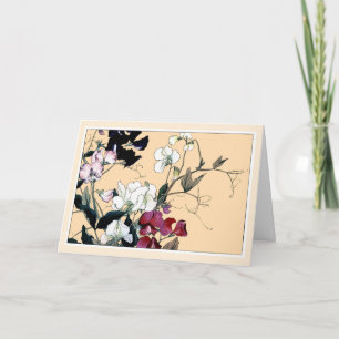 Rode en witte zoetstoffen, botanische kunstkaart bedankkaart