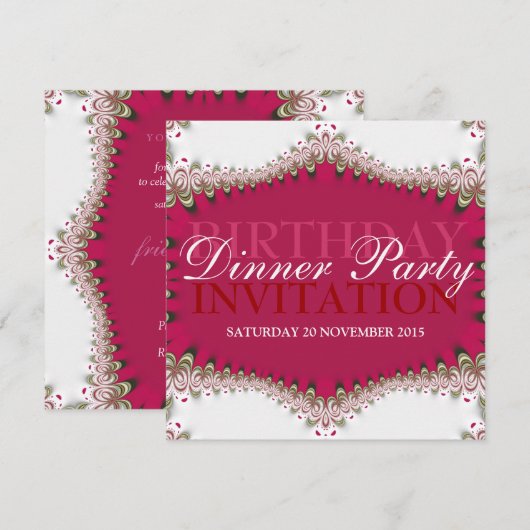  rode en witte zolder Birthday Dinner Party Kaart (Voorkant / Achterkant)