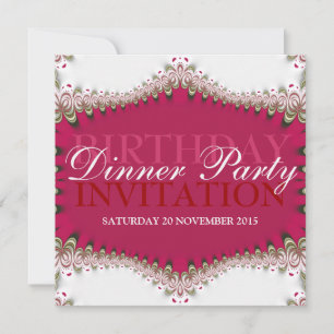  rode en witte zolder Birthday Dinner Party Kaart