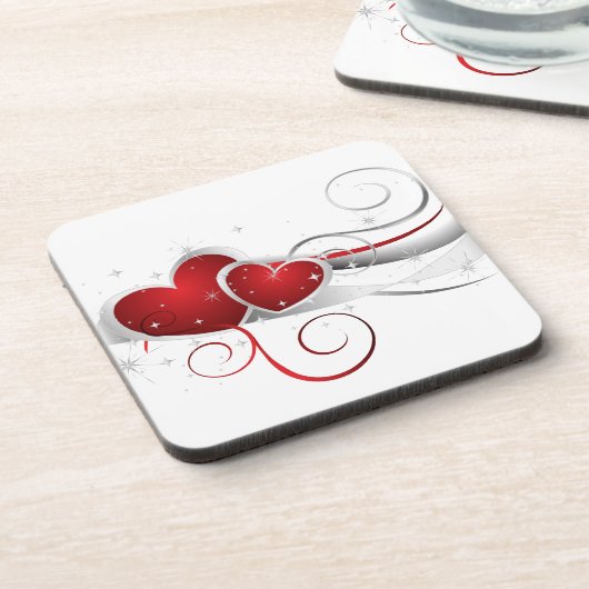 Rode en witte zweetharten onderzetter (Linkerzijde)