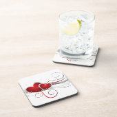 Rode en witte zweetharten onderzetter (Rechterzijde)