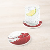 Rode en witte zweetharten zandsteen onderzetter (Zijkant)