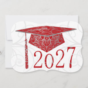 Rode en Zilveren Bloem Hoed 2027 Kaart