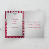 Rode en Zilveren Bloemhartens Bedankkaart (Binnen)