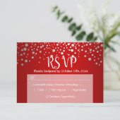 Rode en zilveren Confetti Stippen - RSVP (Staand voorkant)