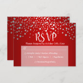 Rode en zilveren Confetti Stippen - RSVP (Voorkant / Achterkant)