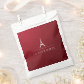 Rode en Zilveren Franse Kerst Eiffeltoren Bedankzakje (Geknipt)