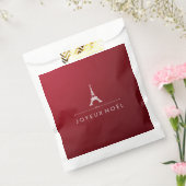 Rode en Zilveren Franse Kerst Eiffeltoren Bedankzakje (Gezegeld)