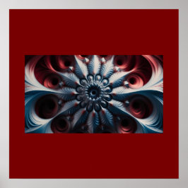 Rode En Zilveren Juliabrot Fractal Poster