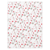 Rode en zilveren kerstkatoen tafelkleed (Voorkant)