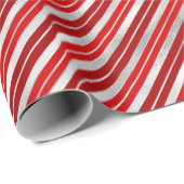 Rode en zilveren kerststrepen cadeaupapier (Rol Hoek)