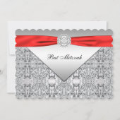 Rode en Zilveren Knuppel Mitzvah Kaart (Voorkant)