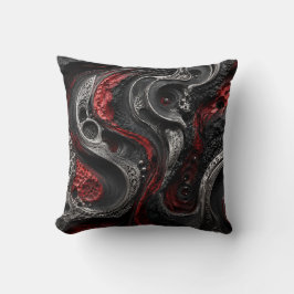 Rode en Zwarte Abstracte Geode Kussen - Modern Don