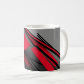 Rode en zwarte Abstracte koffie Mok (Voorkant rechts)