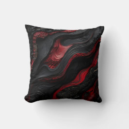 Rode en Zwarte Abstracte Vulkanische Lava Textuur Kussen